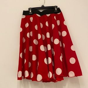 Red and white dotted skirt